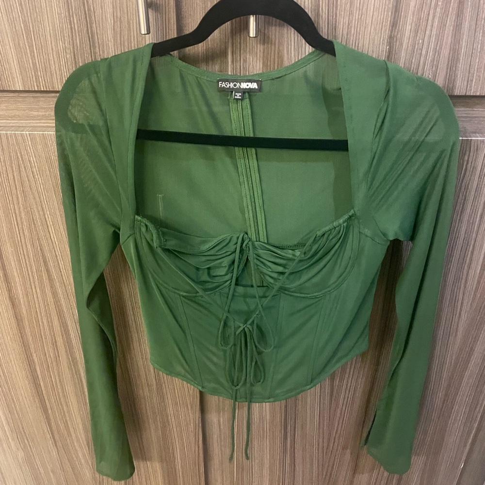 Green crop top